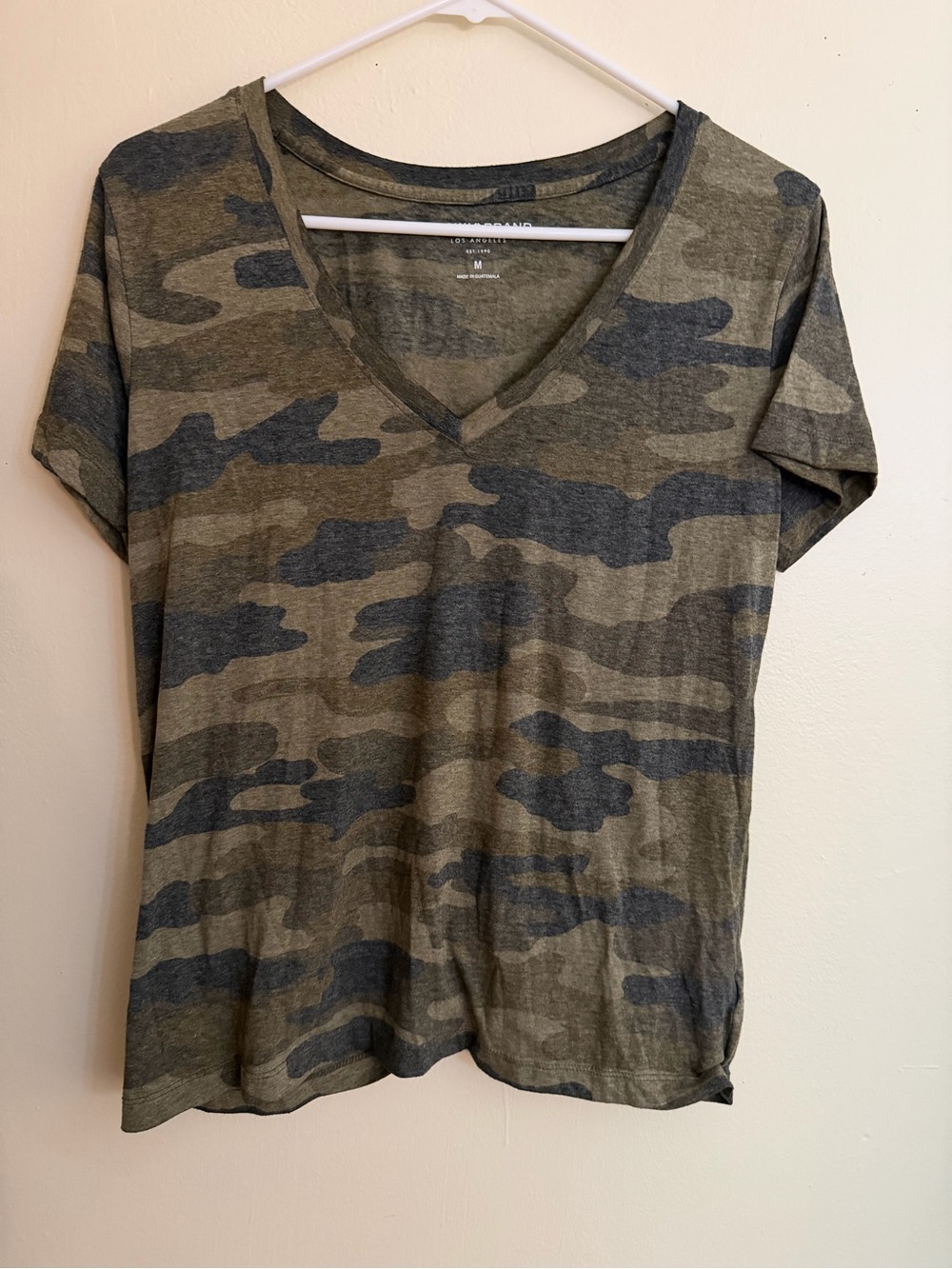 Classic V-Neck Camo Tee - Olive Green